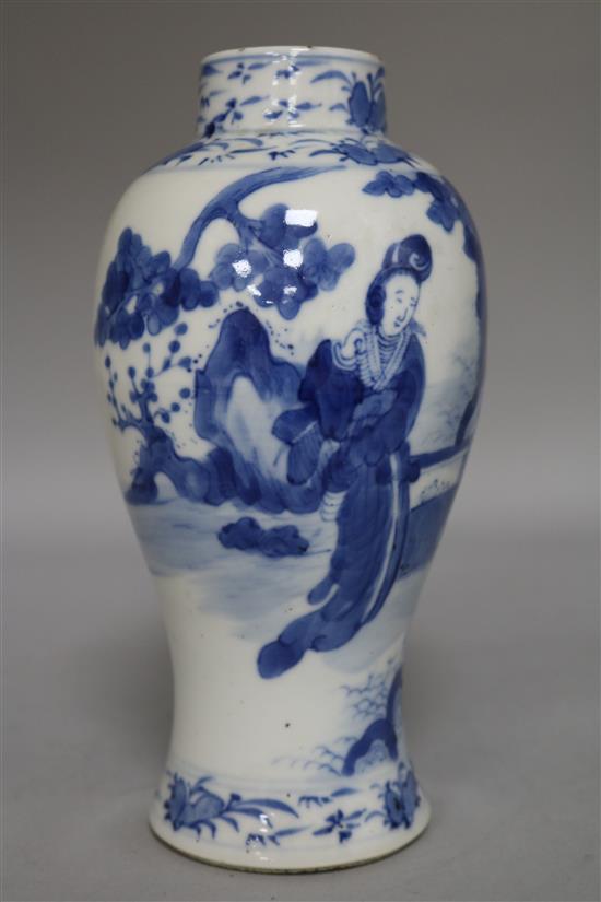 A Chinese blue and white vase